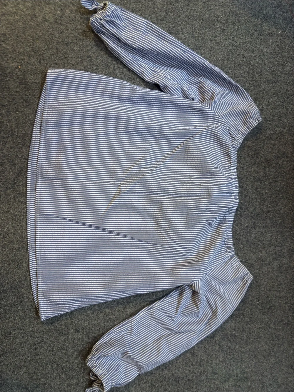 Vineyard Vines Blue White Striped Off-Shoulder Peasant Blouse Size 6